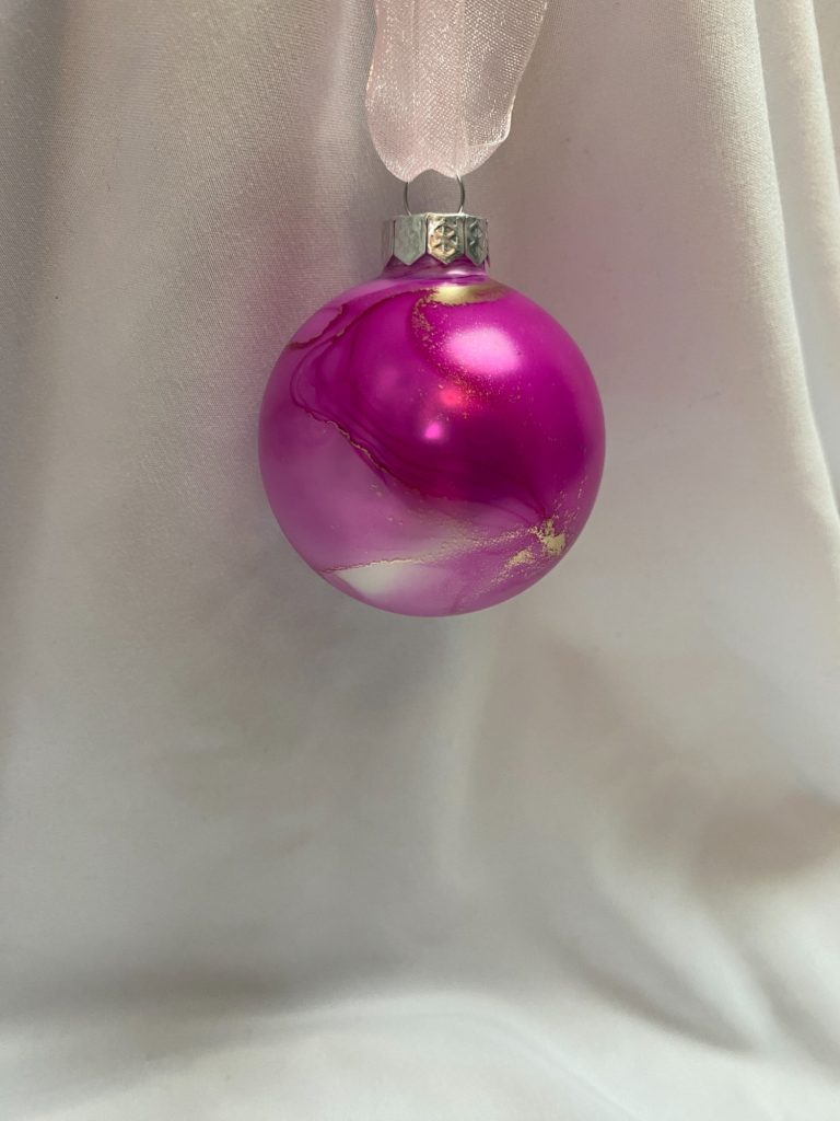 Alcohol Ink Kurs Weihnachtskugel